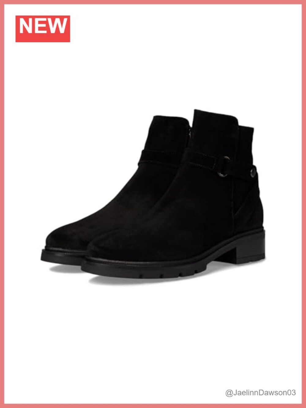 Suede Ankle Booties with Block Heel & Memory Foam Insole